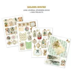 Golden Winter A4 Junk Journal Ephemera Book - Bilde 4