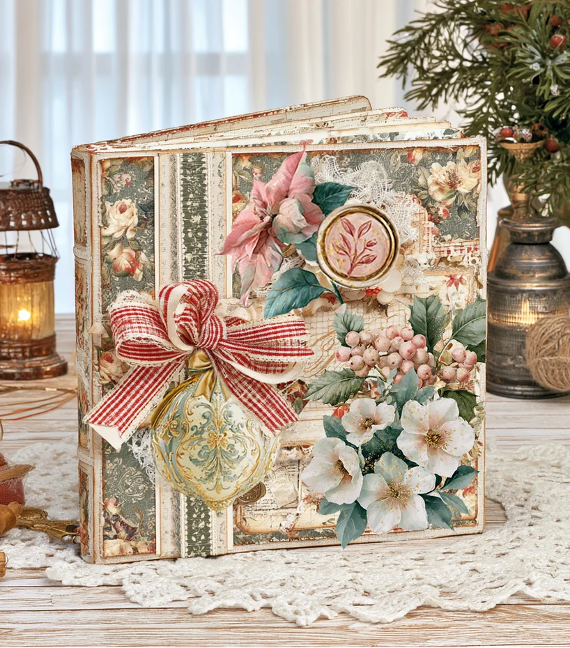 Golden Winter A4 Junk Journal Ephemera Book - Bilde 3