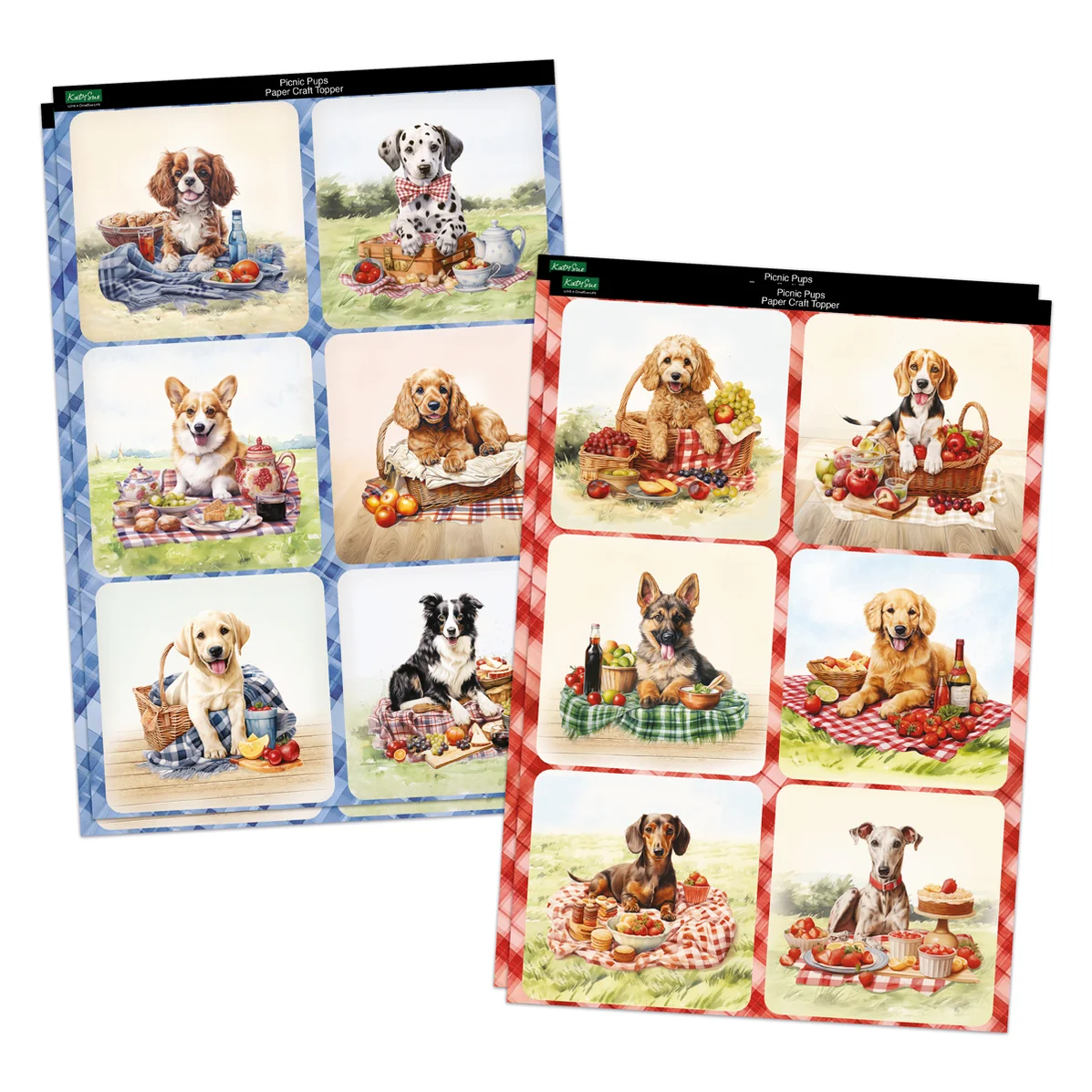 Picnic Pups Die Cut Topper & Decoupage Collection - Bilde 2