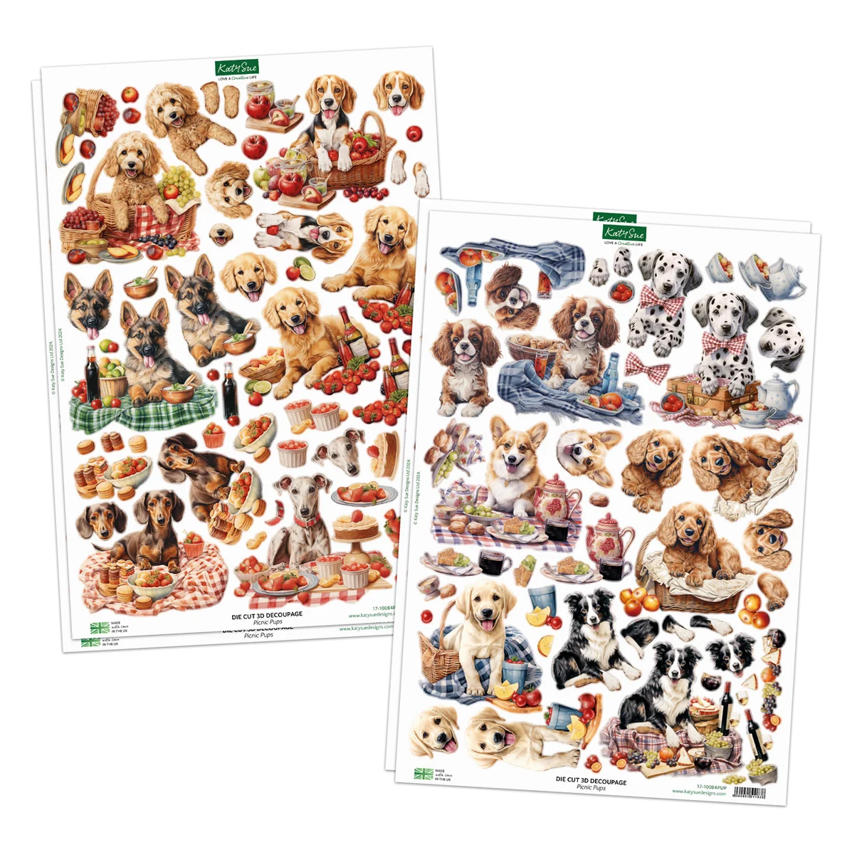 Picnic Pups Die Cut Topper & Decoupage Collection - Bilde 3