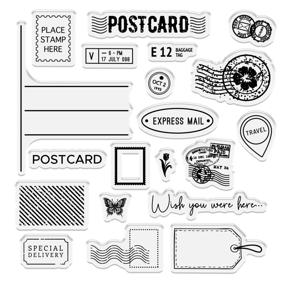 Retro Vacay Stamp, Die & Stencil Set Special Delivery - Bilde 2