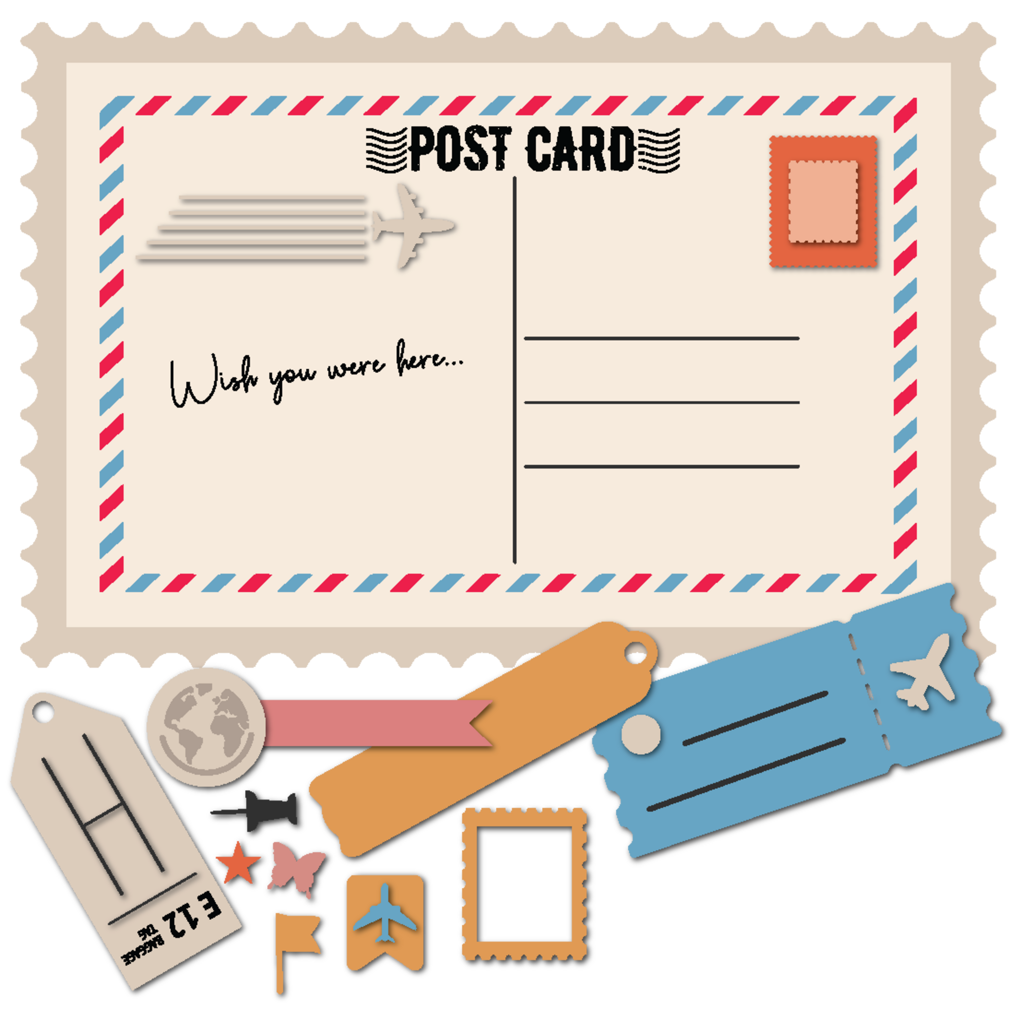 Retro Vacay Stamp, Die & Stencil Set Special Delivery - Bilde 3