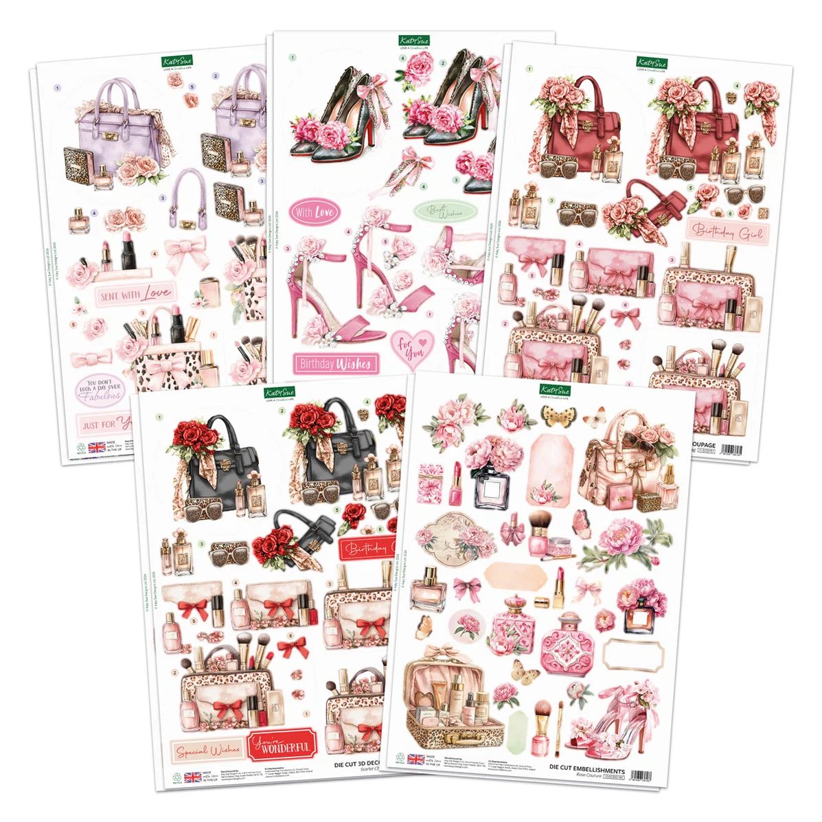 Rose Couture Die Cut Decoupage & Embellishment Collection (pack of 10)