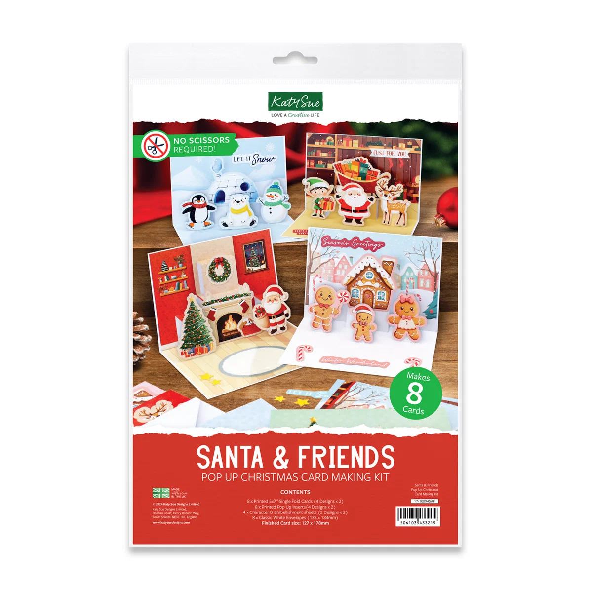 Santa & Friends Pop Up Christmas Card Making Kit - Bilde 2