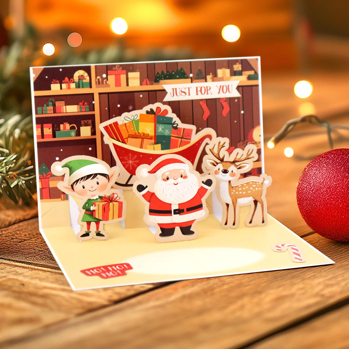Santa & Friends Pop Up Christmas Card Making Kit - Bilde 15