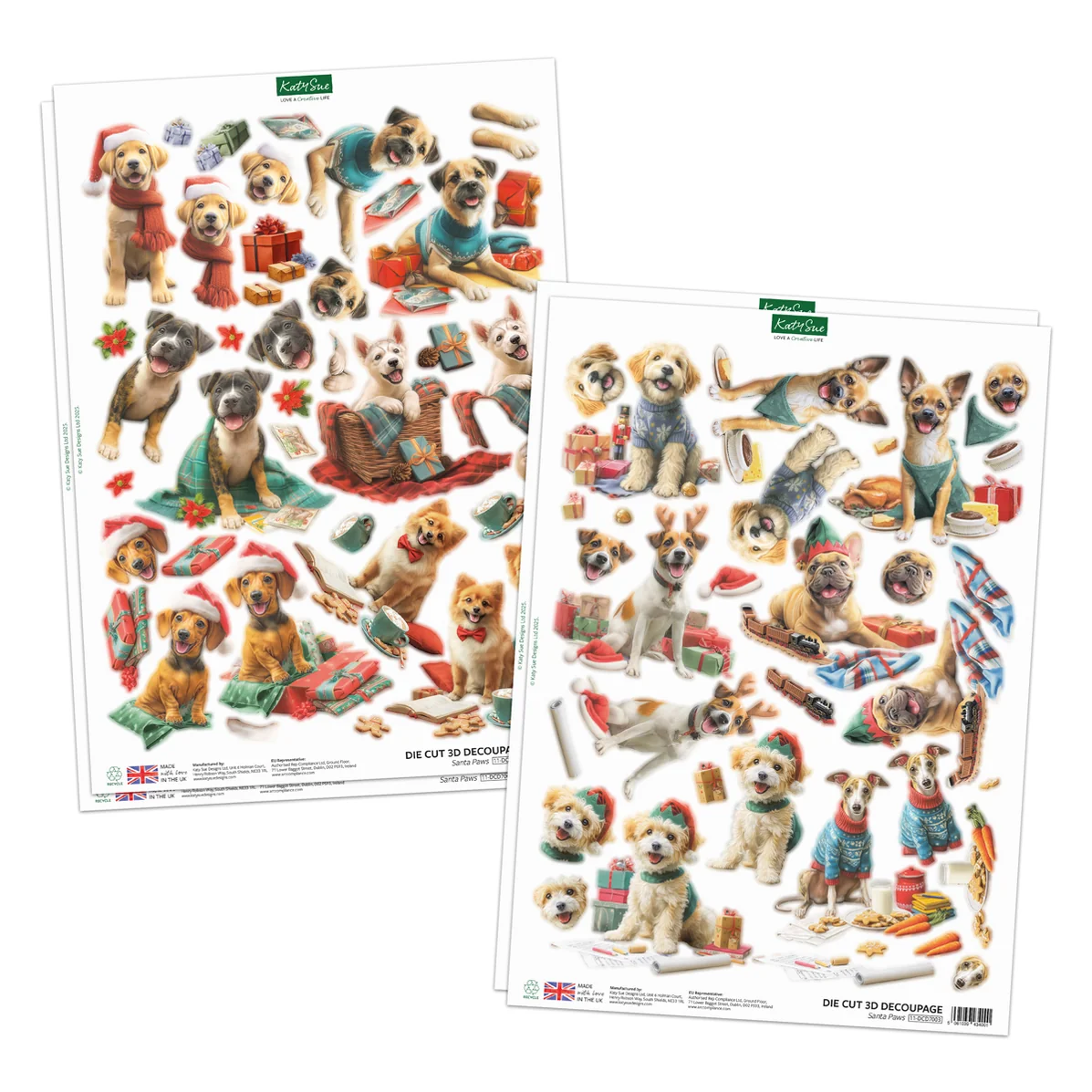 Santa Paws Die Cut Topper & Decoupage Collection - Bilde 3