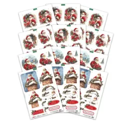 Die Cut Decoupage – Santa Scenes (pack of 12)