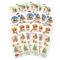 Die Cut Decoupage – Teddy Bear Christmas (pack of 12)