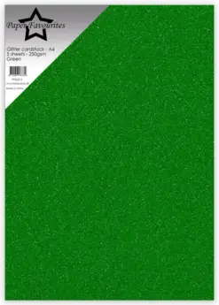 Glitter Cardstock A4 Green 250gsm (5pcs)