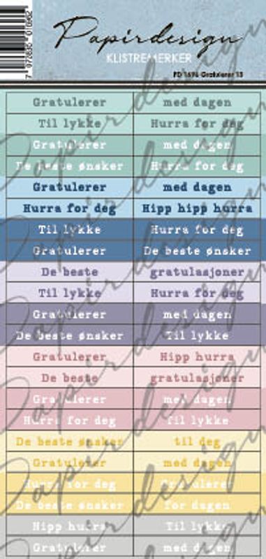Gratulerer 13 klistremerker