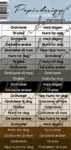 Gratulerer 14 klistremerker