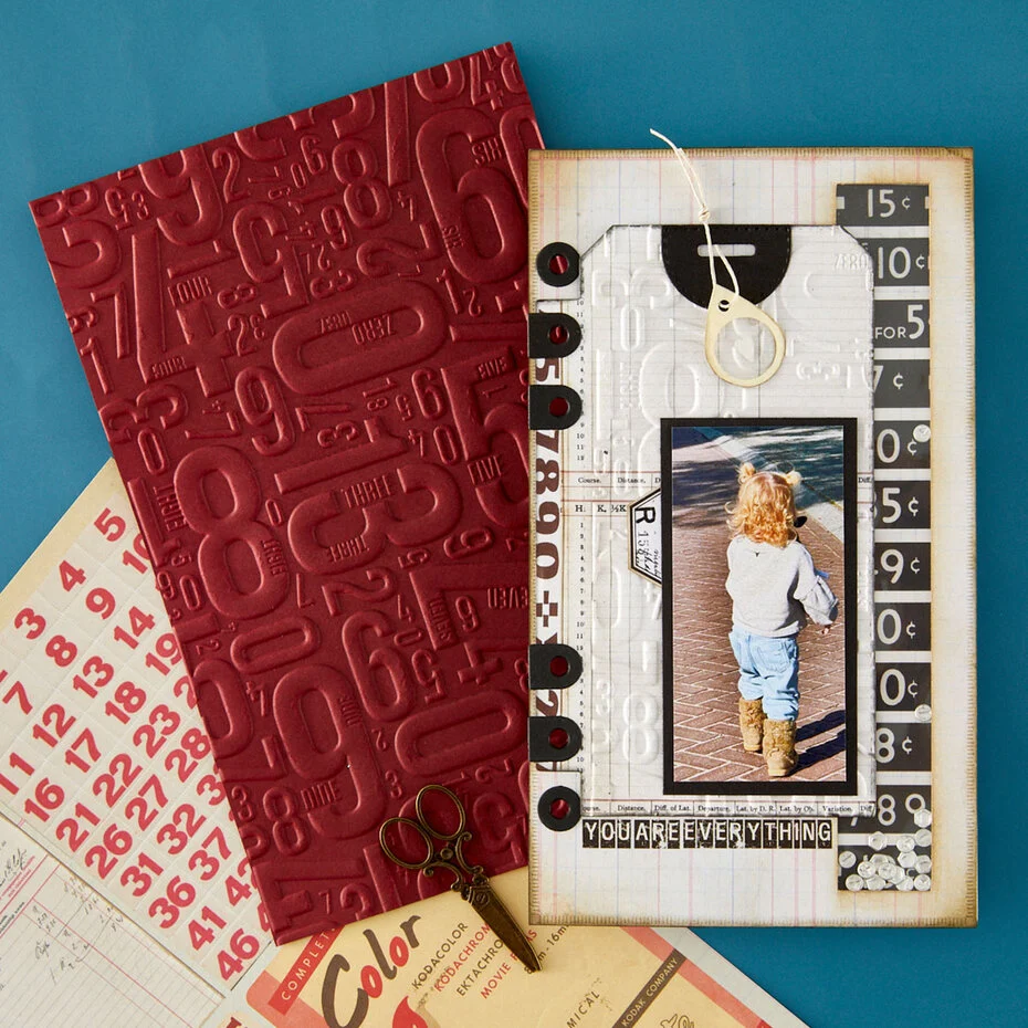 Number Field 3D Embossing Folder by Esther Glas - Bilde 3