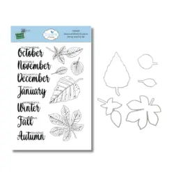 Seasonal Words & Leaves Stamp and die set CSD465