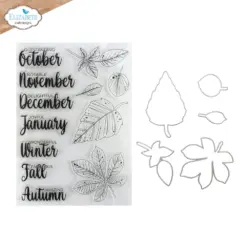 Seasonal Words & Leaves Stamp and die set CSD465 - Bilde 2